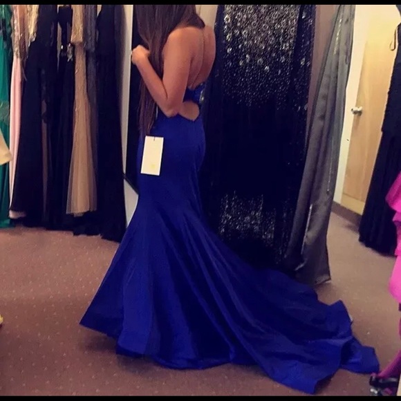 Royal blue long dress - Picture 1 of 5